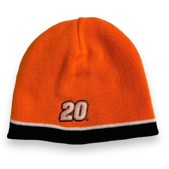 Reversible Nascar Tony Stewart 20 Home Depot Joe Gibbs Race Orange Black Beanie - Picture 2 of 10